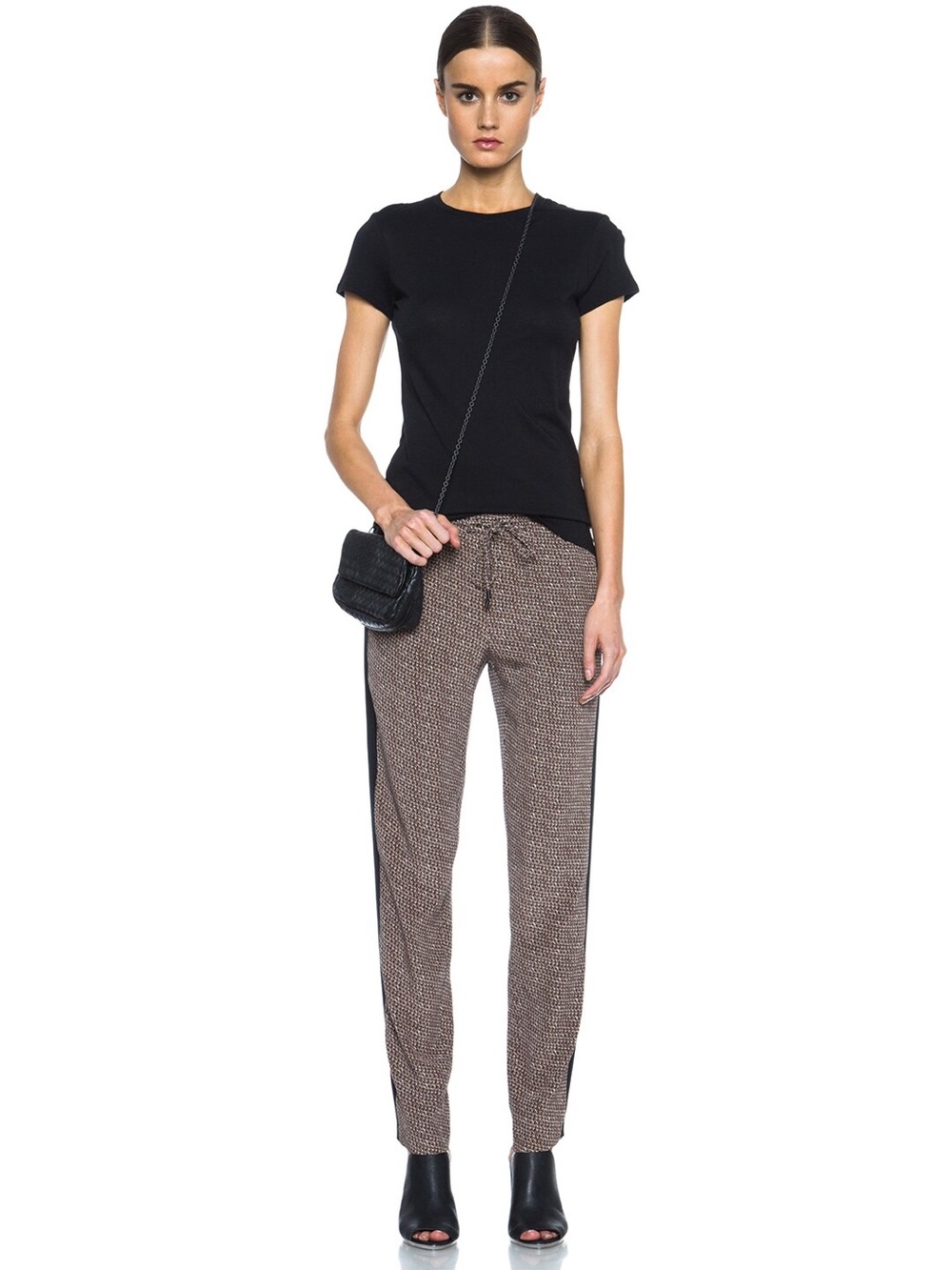 Vince Silk Track Pants Side Stripe Slim Fit Size 2